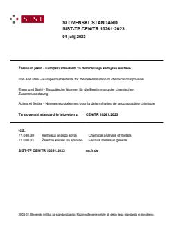 CEN/TR 10261:2023 TP CEN/TR 10261:2023 - BARVE - Page 1 preview