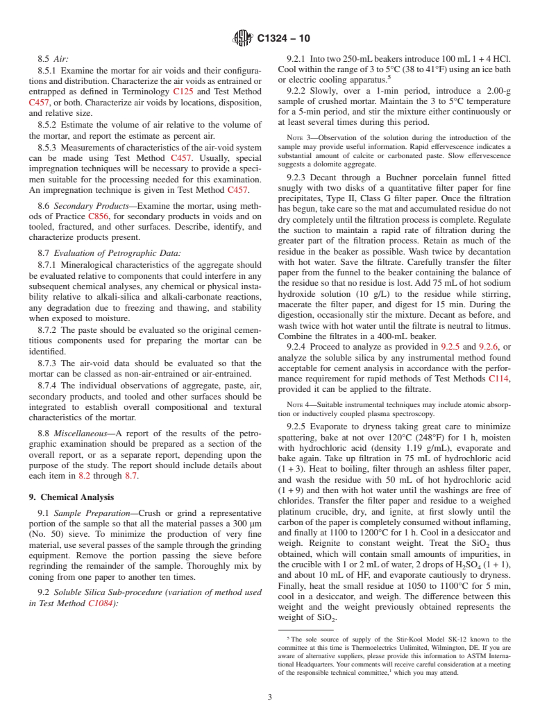 ASTM C1324-10 - Standard Test Method for Examination and Analysis of Hardened Masonry Mortar