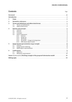 ISO/IEC 23488:2022 - Information technology — Computer graphics, image processing and environment data representation — Object/environmental representation for image-based rendering in virtual/mixed and augmented reality (VR/MAR)
Released:5/5/2022 - Page 3 preview