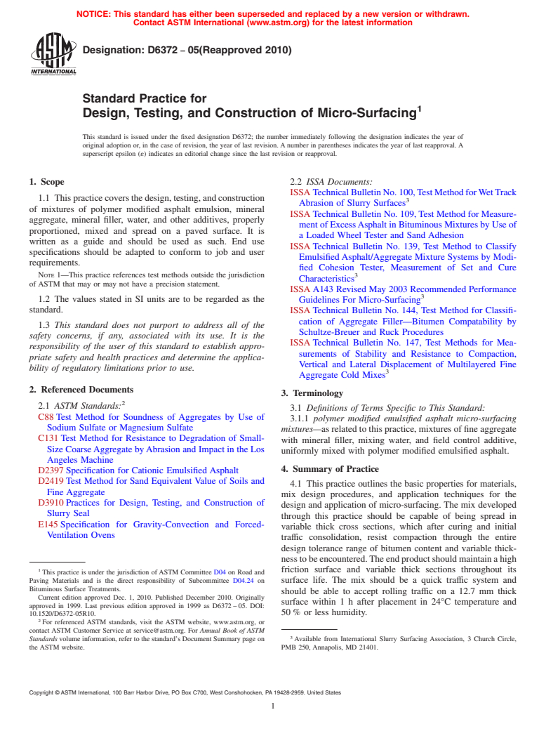 ASTM D6372-05(2010) - Standard Practice for Design, Testing, and ...