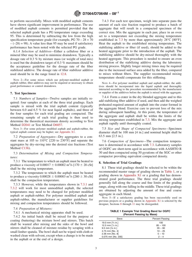 ASTM D7064/D7064M-08e1 - Standard Practice for Open-Graded Friction Course (OGFC) Mix Design