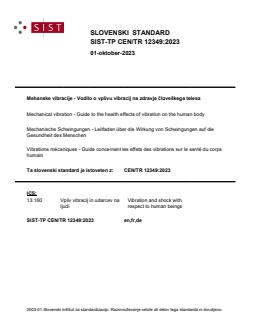 CEN/TR 12349:2023 TP CEN/TR 12349:2023 - Page 1 preview