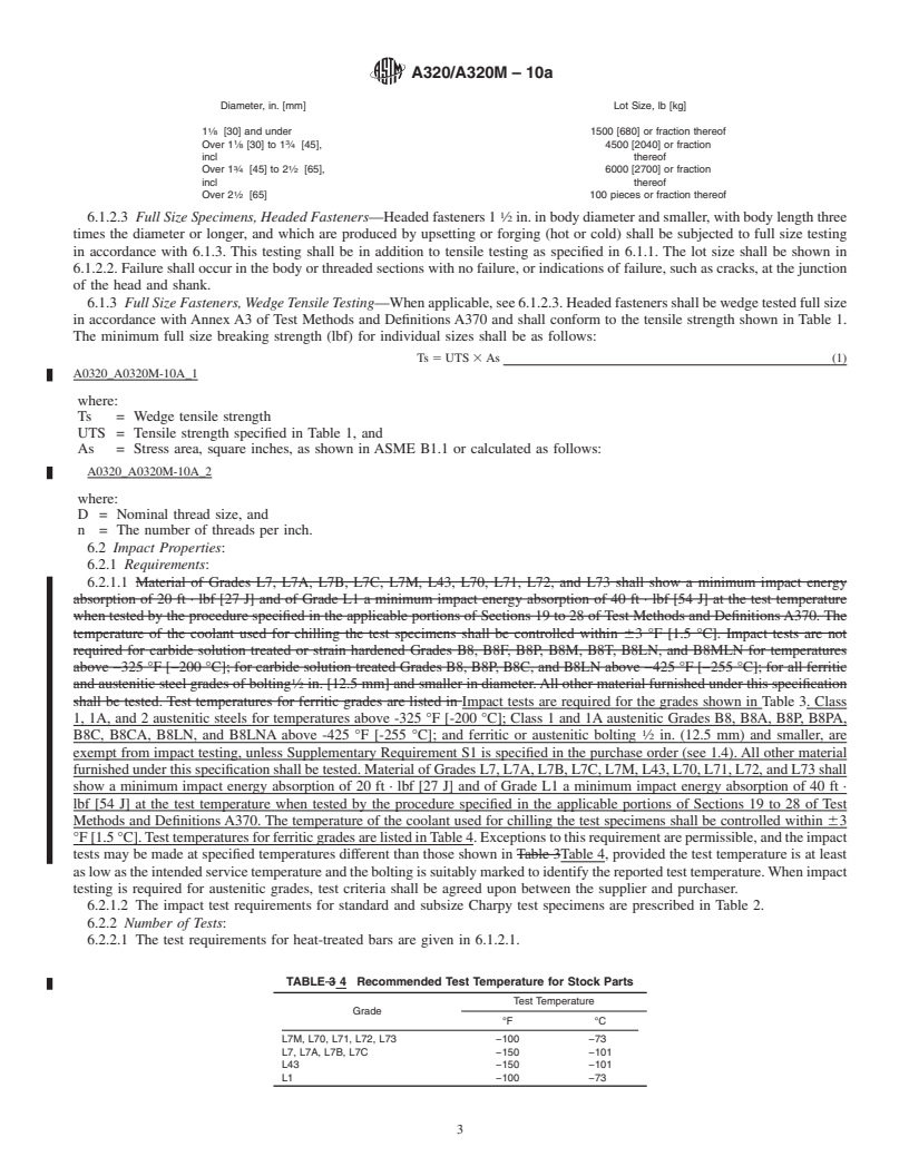 REDLINE ASTM A320/A320M-10a - Standard Specification for  Alloy-Steel and Stainless Steel Bolting for Low-Temperature Service