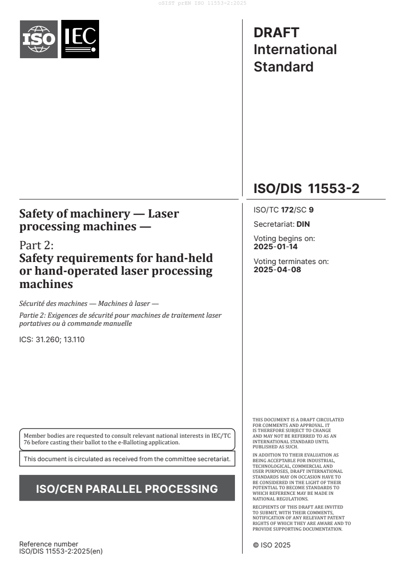 prEN ISO 11553-2:2025 - BARVE