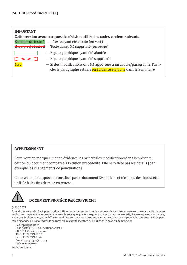 ISO 10013:2021 REDLINE ISO 10013:2021 - Systèmes de management de la qualité — Recommandations pour les informations documentées
Released:3/18/2021 - Page 2 preview