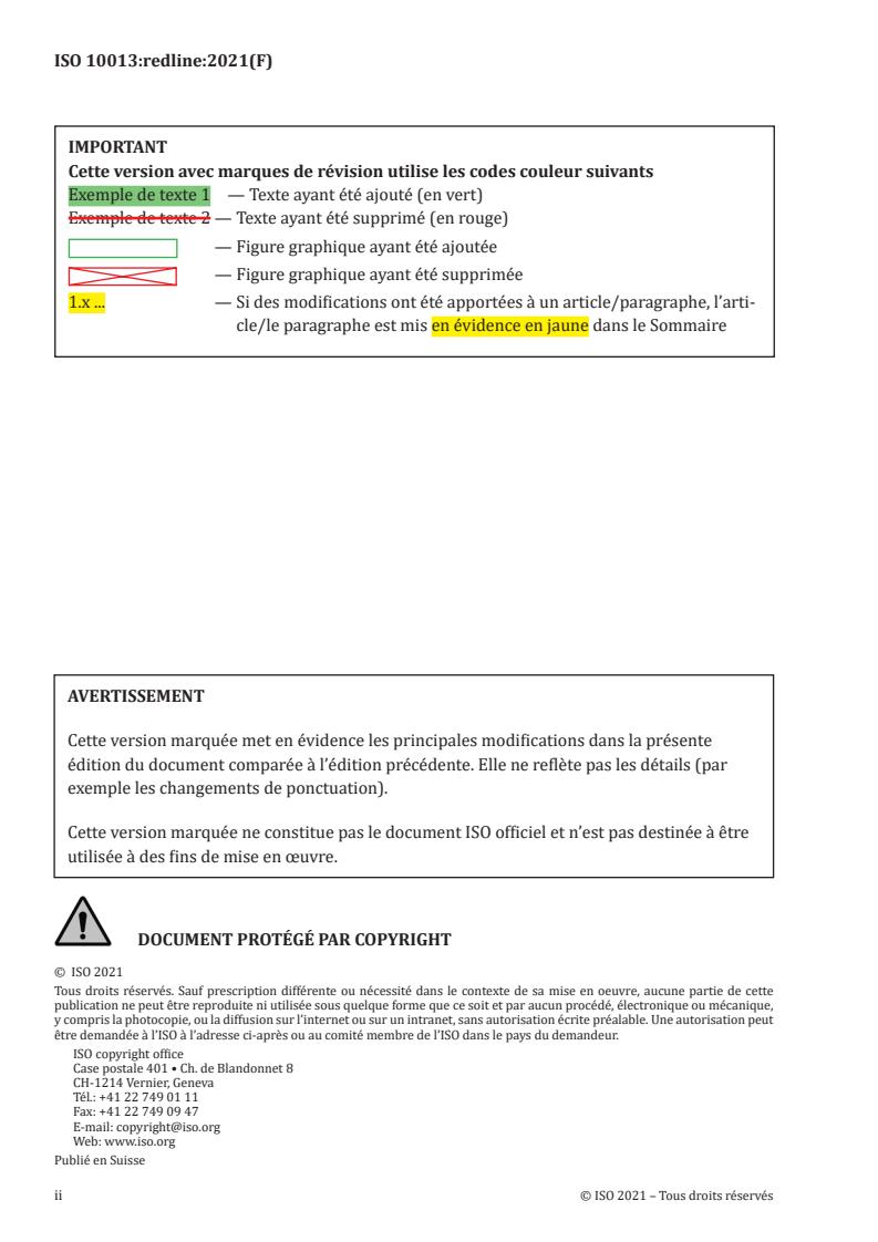 ISO 10013:2021 ISO 10013:2021REDLINE - Systemes de management de la qualité -- Recommandations pour les informations documentées - Page 2 preview