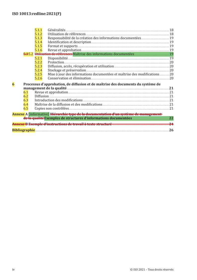 ISO 10013:2021 ISO 10013:2021REDLINE - Systemes de management de la qualité -- Recommandations pour les informations documentées - Page 4 preview