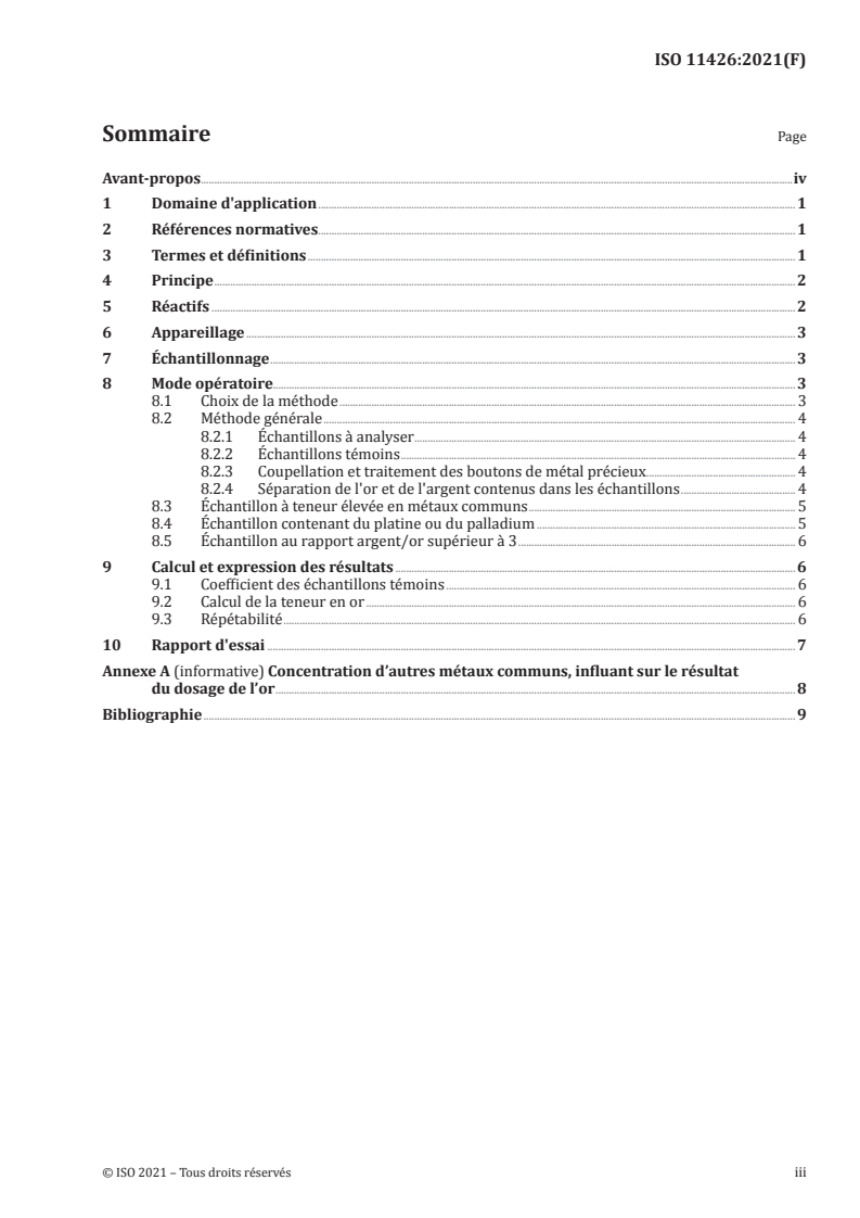 ISO 11426:2021 - Joaillerie, bijouterie et métaux précieux — Dosage de l'or — Méthode de coupellation (essai au feu)
Released:3/11/2021