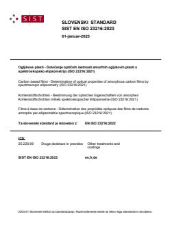 SIST EN ISO 23216:2023 - Page 1 preview