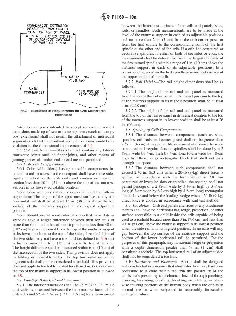 ASTM F1169-10a - Standard Consumer Safety Specification for Full-Size Baby Cribs