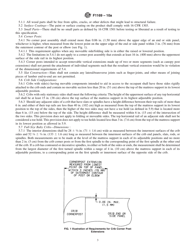 REDLINE ASTM F1169-10a - Standard Consumer Safety Specification for Full-Size Baby Cribs