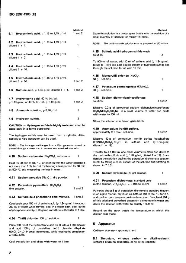 ISO 2597:1985 ISO 2597:1985 - Iron ores -- Determination of total iron content -- Titrimetric methods - Page 4 preview