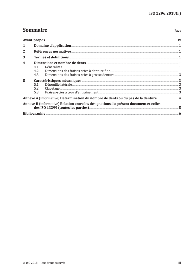 ISO 2296:2018 - Fraises-scies à dentures fine et grosse — Série métrique
Released:9/24/2018