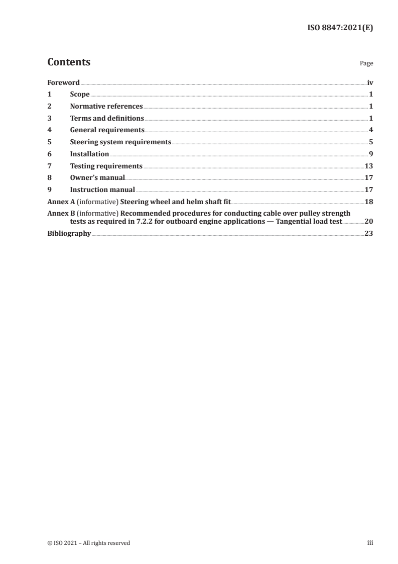 ISO 8847:2021 ISO 8847:2021 - Small craft — Steering gear — Cable over pulley systems
Released:6/30/2021
