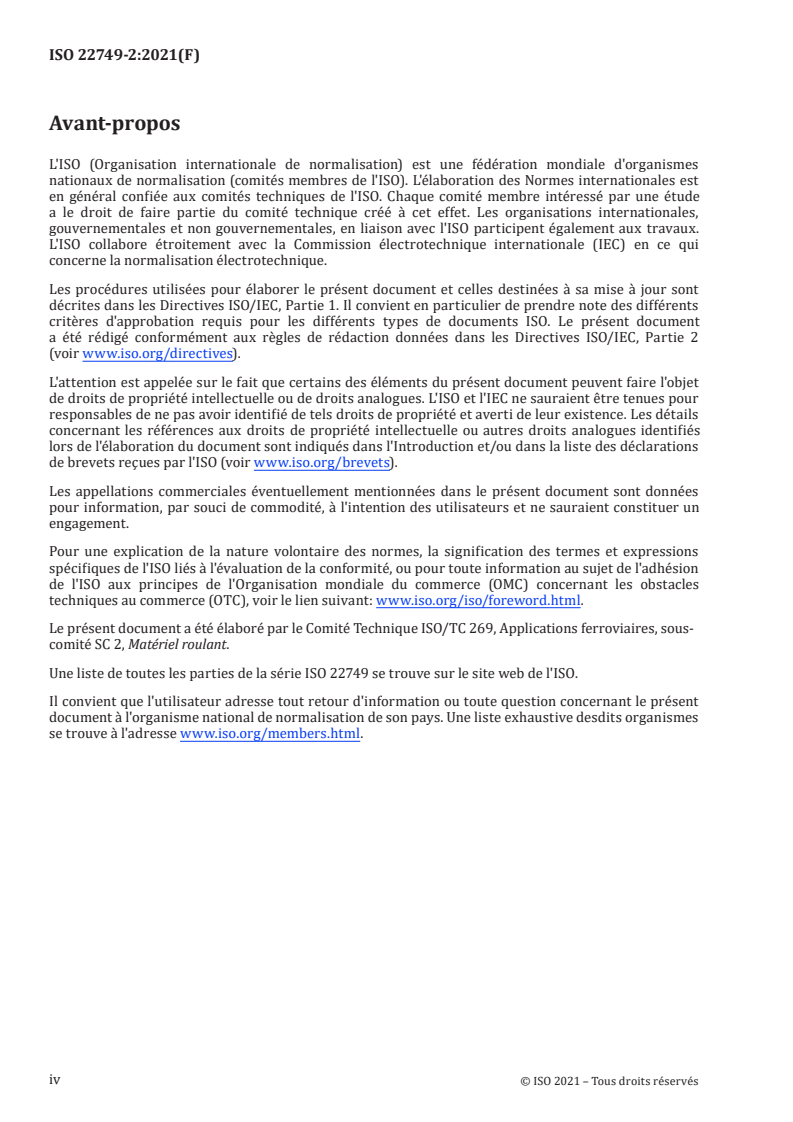 ISO 22749-2:2021 ISO 22749-2:2021 - Applications ferroviaires — Pièces de suspension — Partie 2: Procédure d'homologation et surveillance de la qualité des pièces mécaniques à base d'élastomère
Released:11/4/2021 - Page 4 preview