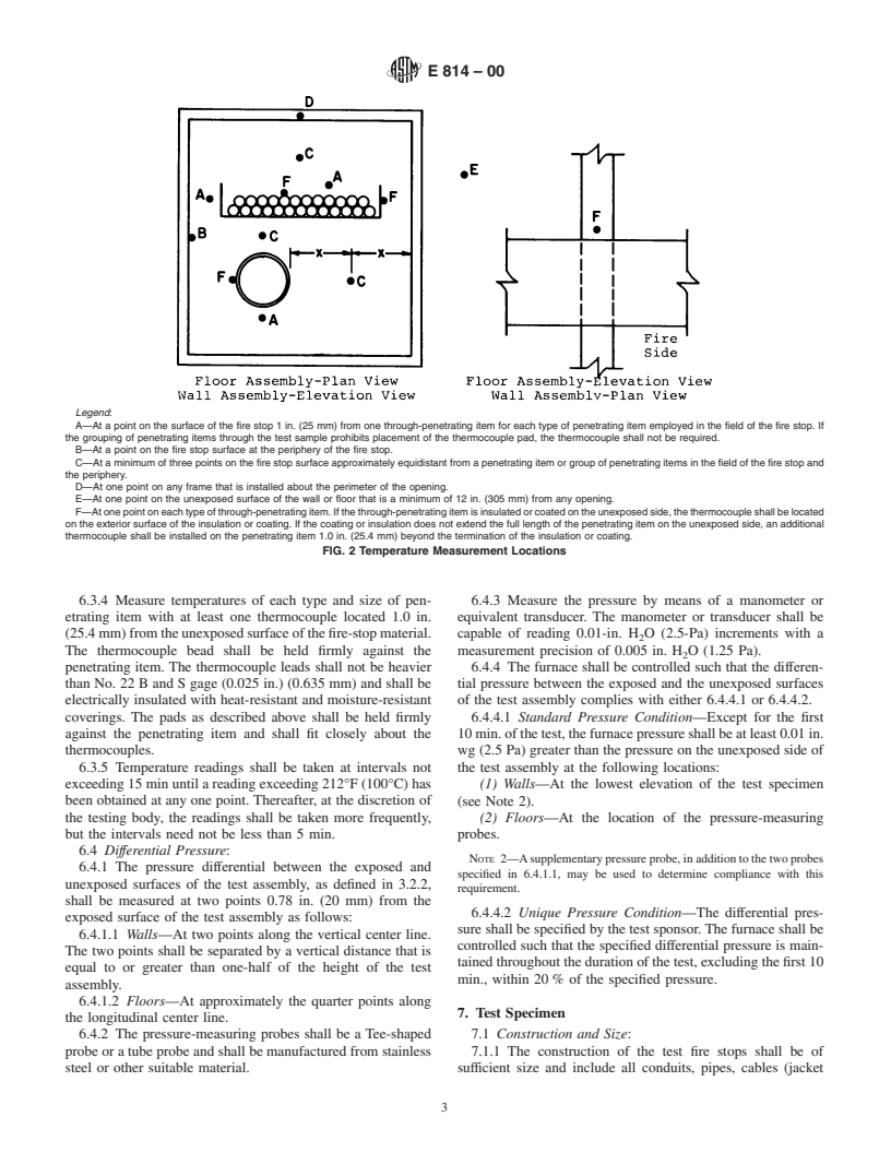 ASTM E814-00 - Standard Test Method for Fire Tests of Through-Penetration Fire Stops