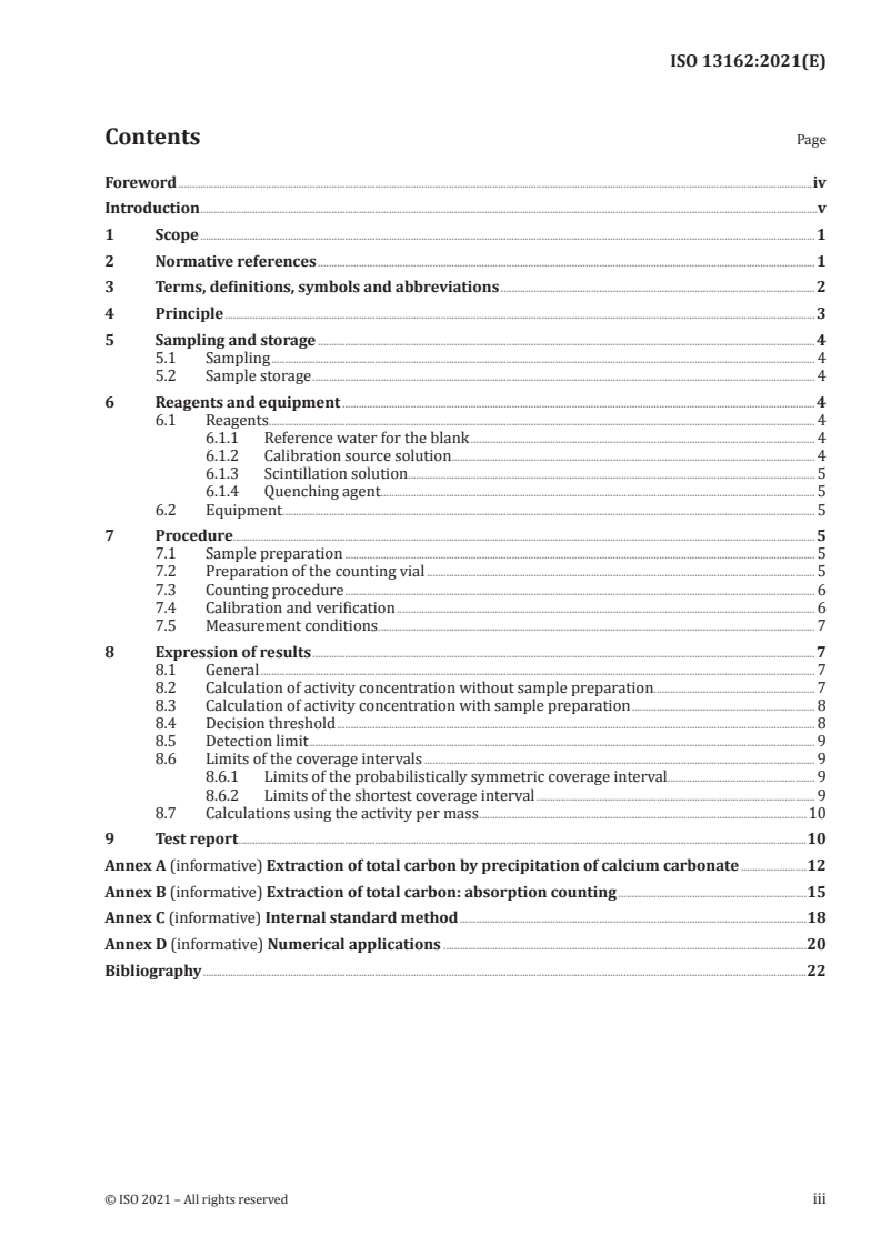 ISO 13162:2021 - Water quality — Carbon 14 — Test method using liquid scintillation counting
Released:6/4/2021