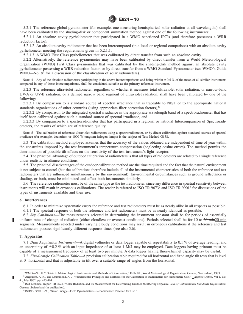 REDLINE ASTM E824-10 - Standard Test Method for Transfer of Calibration From Reference to Field Radiometers