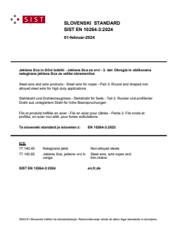 SIST EN 10264-3:2024 - Page 1 preview