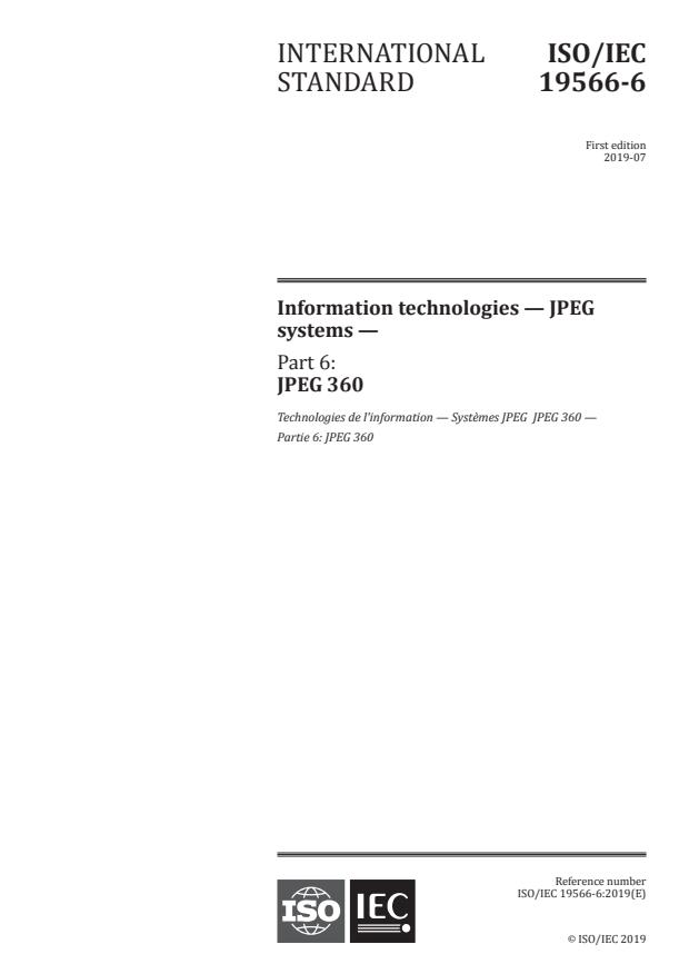 ISO/IEC 19566-6:2019 - Information technologies -- JPEG systems
