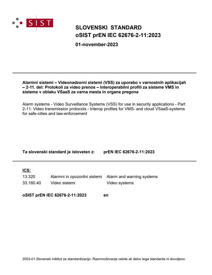 prEN IEC 62676-2-11:2023 - BARVE
