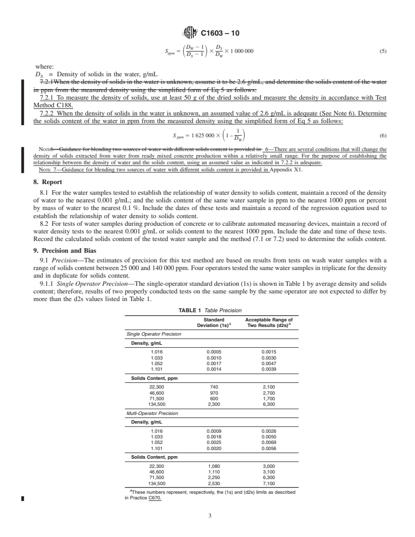 REDLINE ASTM C1603-10 - Standard Test Method for Measurement of Solids in Water