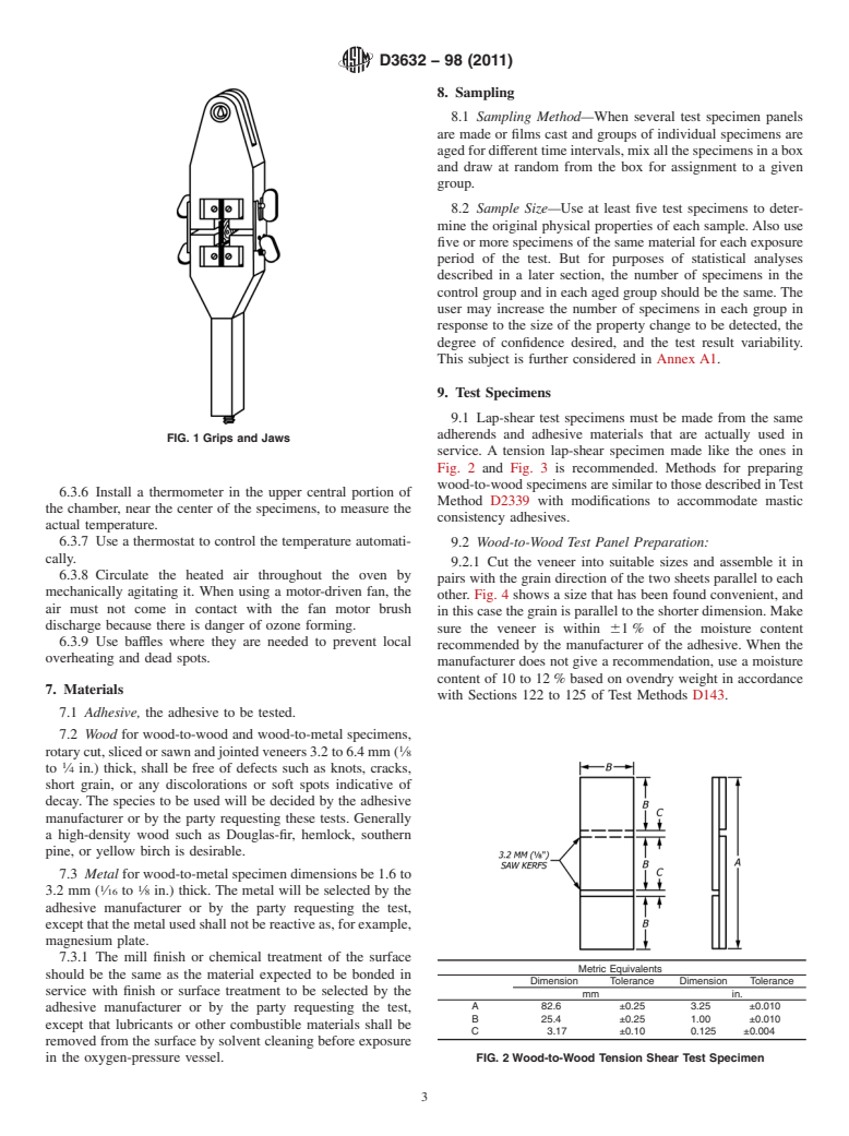 ASTM D3632-98(2011) - Standard Test Method for Accelerated Aging of Adhesive Joints by the Oxygen-Pressure Method