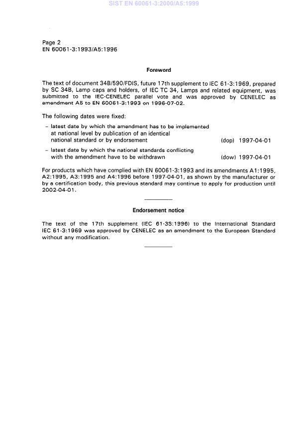 EN 60061-3:1993/A5:1996 EN 60061-3:2000/A5:1999 - Page 4 preview