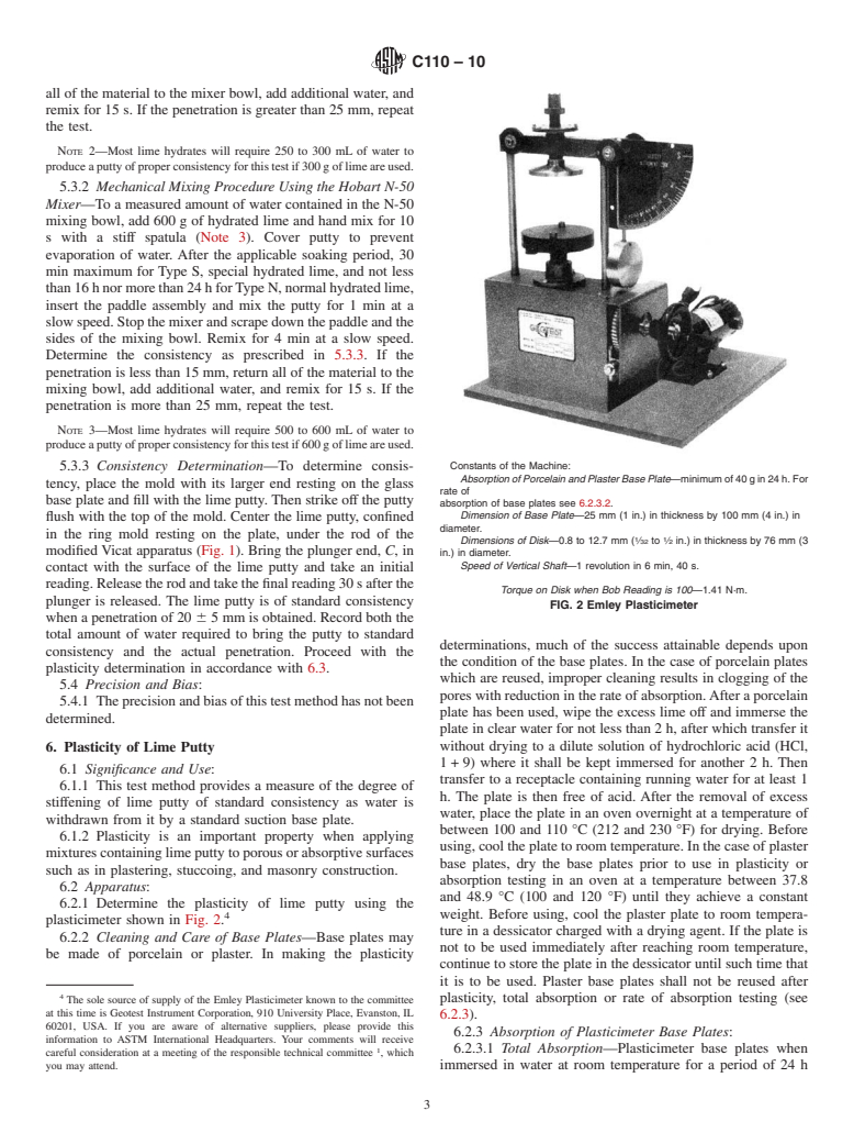 ASTM C110-10 - Standard Test Methods for  Physical Testing of Quicklime, Hydrated Lime, and Limestone