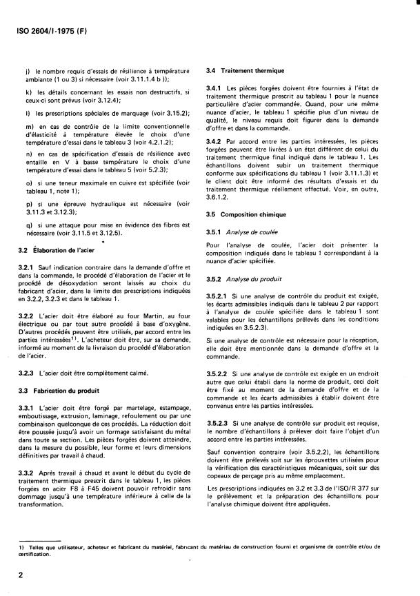 ISO 2604-1:1975 ISO 2604-1:1975 - Produits en acier pour appareils a pression -- Spécifications de qualité - Page 4 preview