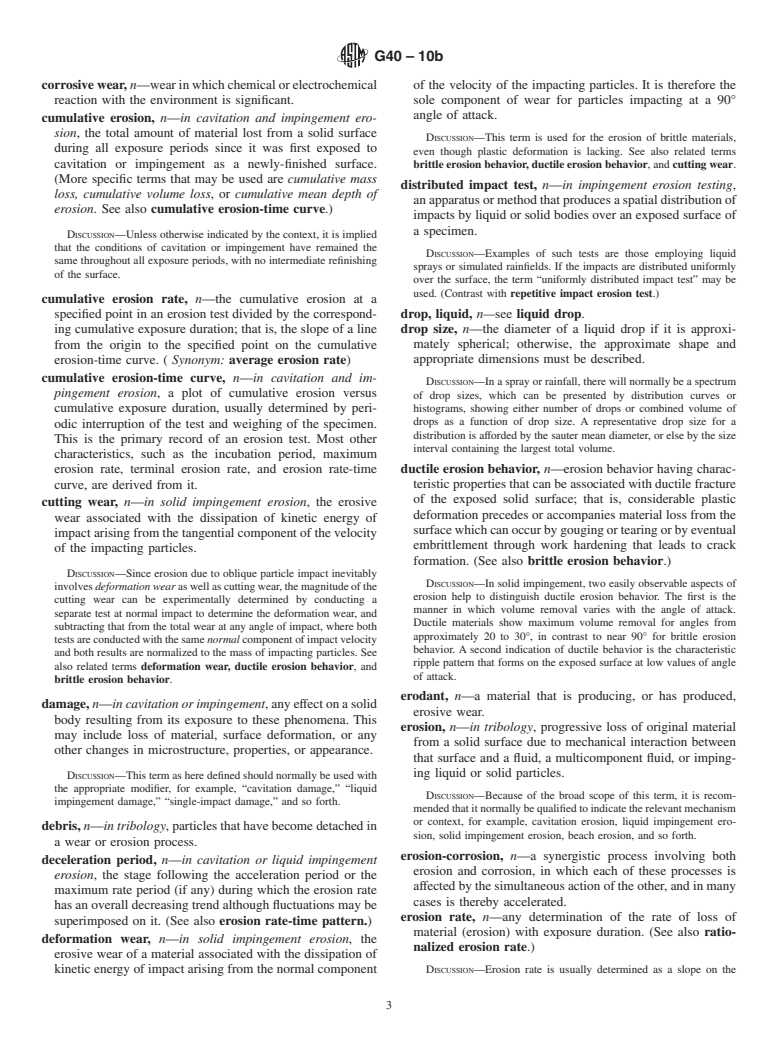 ASTM G40-10b - Standard Terminology Relating to Wear and Erosion