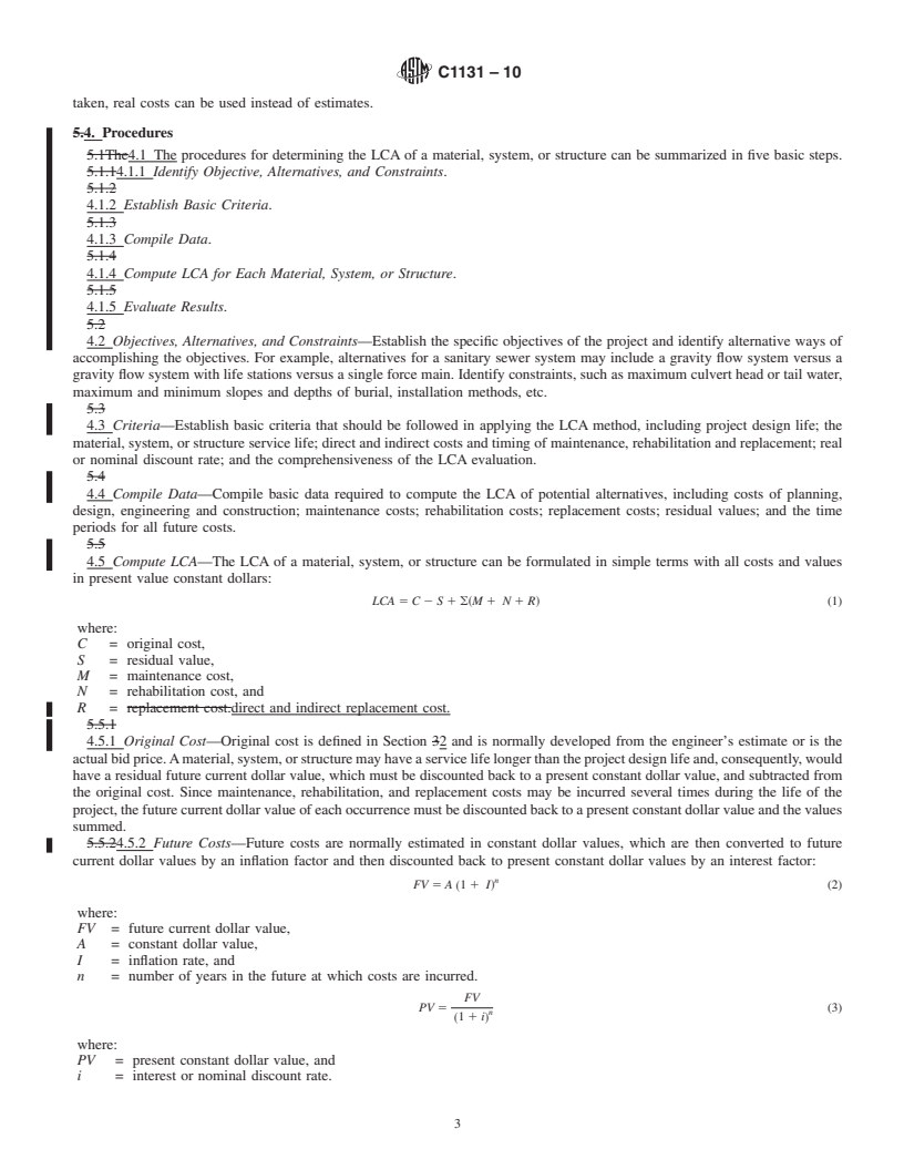 REDLINE ASTM C1131-10 - Standard Practice for Least Cost (Life Cycle) Analysis of Concrete Culvert, Storm Sewer, and Sanitary Sewer Systems