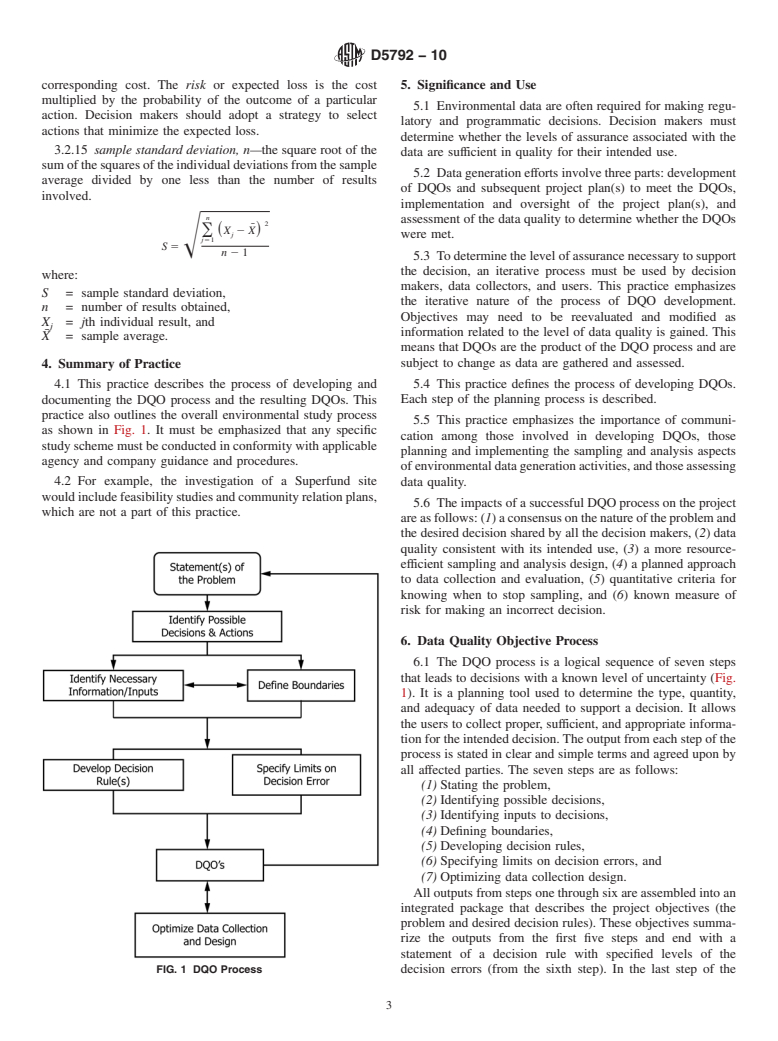 ASTM D5792-10 - Standard Practice for Generation of Environmental Data Related to Waste Management Activities: Development of Data Quality Objectives