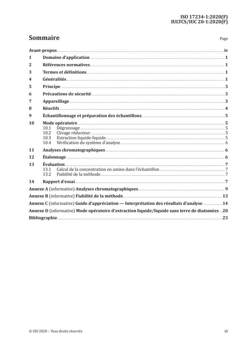 ISO 17234-1:2020 - Cuir — Essais chimiques pour le dosage de certains colorants azoïques dans les cuirs teints — Partie 1: Dosage de certaines amines aromatiques dérivées des colorants azoïques
Released:8/21/2020