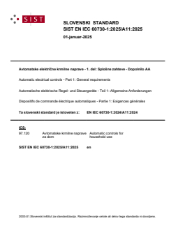 SIST EN IEC 60730-1:2025/A11:2025 SIST EN IEC 60730-1:2025/A11:2025 - Page 1 preview