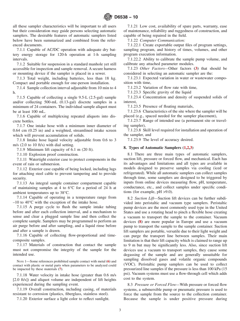 ASTM D6538-10 - Standard Guide for Sampling Wastewater With Automatic Samplers