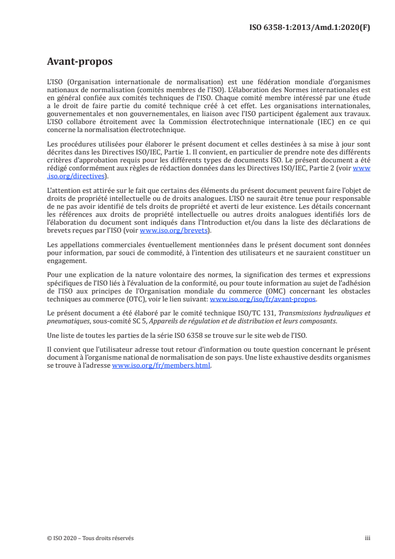 ISO 6358-1:2013/Amd 1:2020 - Transmissions pneumatiques — Détermination des caractéristiques de débit des composants traversés par un fluide compressible — Partie 1: Règles générales et méthodes d'essai en régime stationnaire — Amendement 1: Conductance effective
Released:6/30/2020