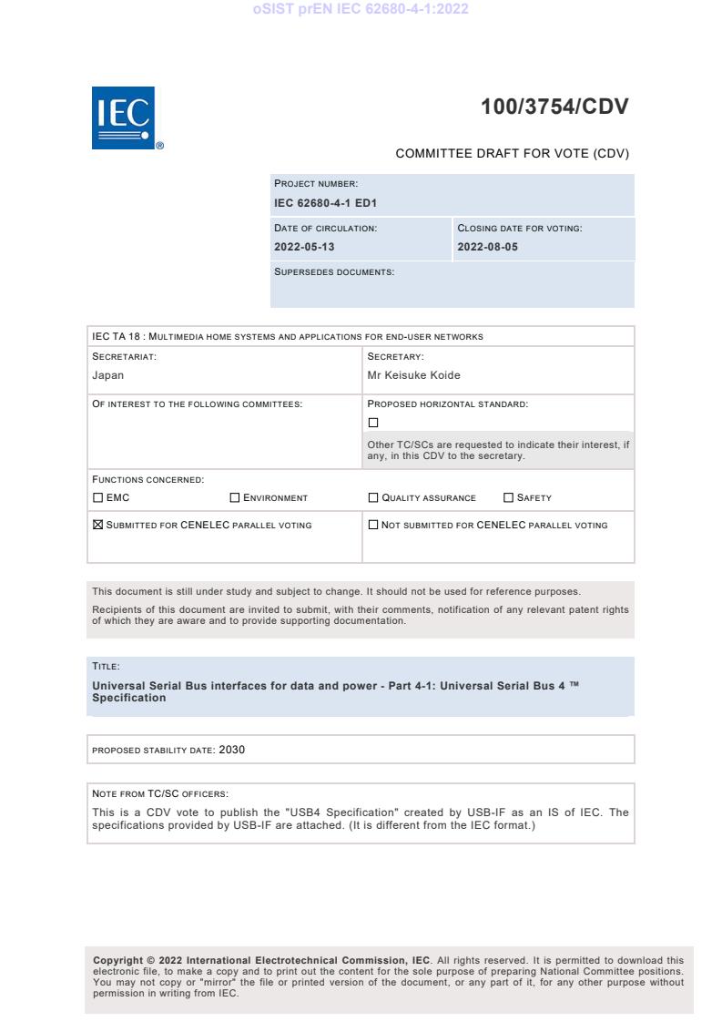prEN IEC 62680-4-1:2022 - BARVE