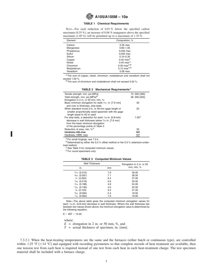 REDLINE ASTM A105/A105M-10a - Standard Specification for Carbon Steel Forgings for Piping Applications