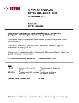 EN 13094:2020+A1:2022 - Page 1 preview