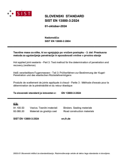 SIST EN 13880-3:2024 - Page 1 preview