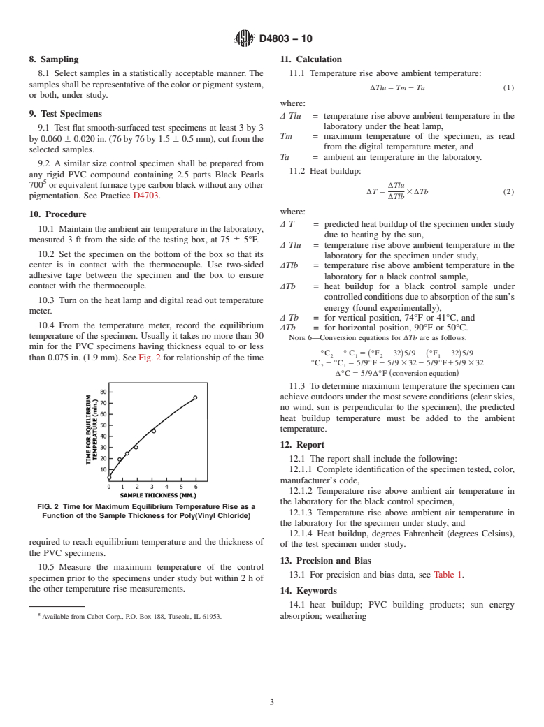 ASTM D4803-10 - Standard Test Method for Predicting Heat Buildup in PVC Building Products