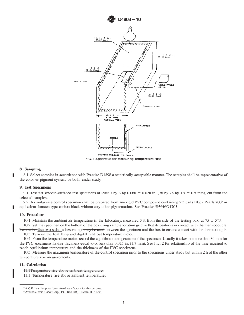 REDLINE ASTM D4803-10 - Standard Test Method for Predicting Heat Buildup in PVC Building Products