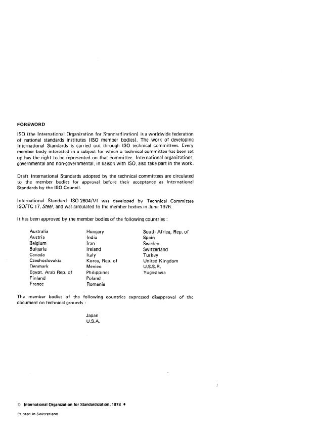 ISO 2604-6:1978 ISO 2604-6:1978 - Steel products for pressure purposes -- Quality requirements - Page 2 preview