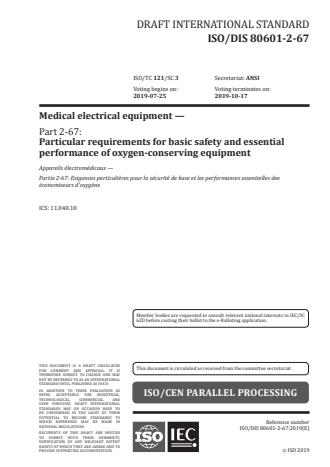 ISO/FDIS 80601-2-67:Version 25-apr-2020 - Medical electrical equipment