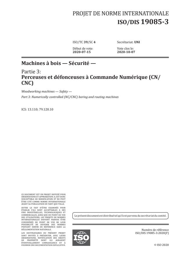 ISO/DIS 19085-3
