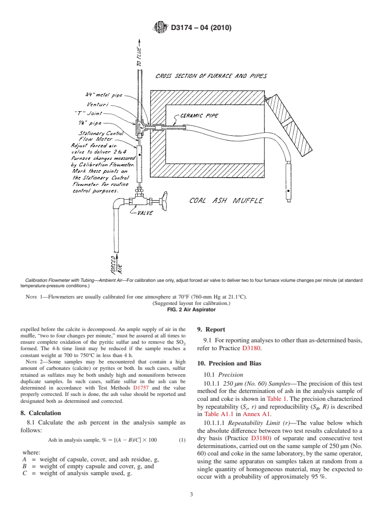 ASTM D3174-04(2010) - Standard Test Method for Ash in the Analysis Sample of Coal and Coke from Coal