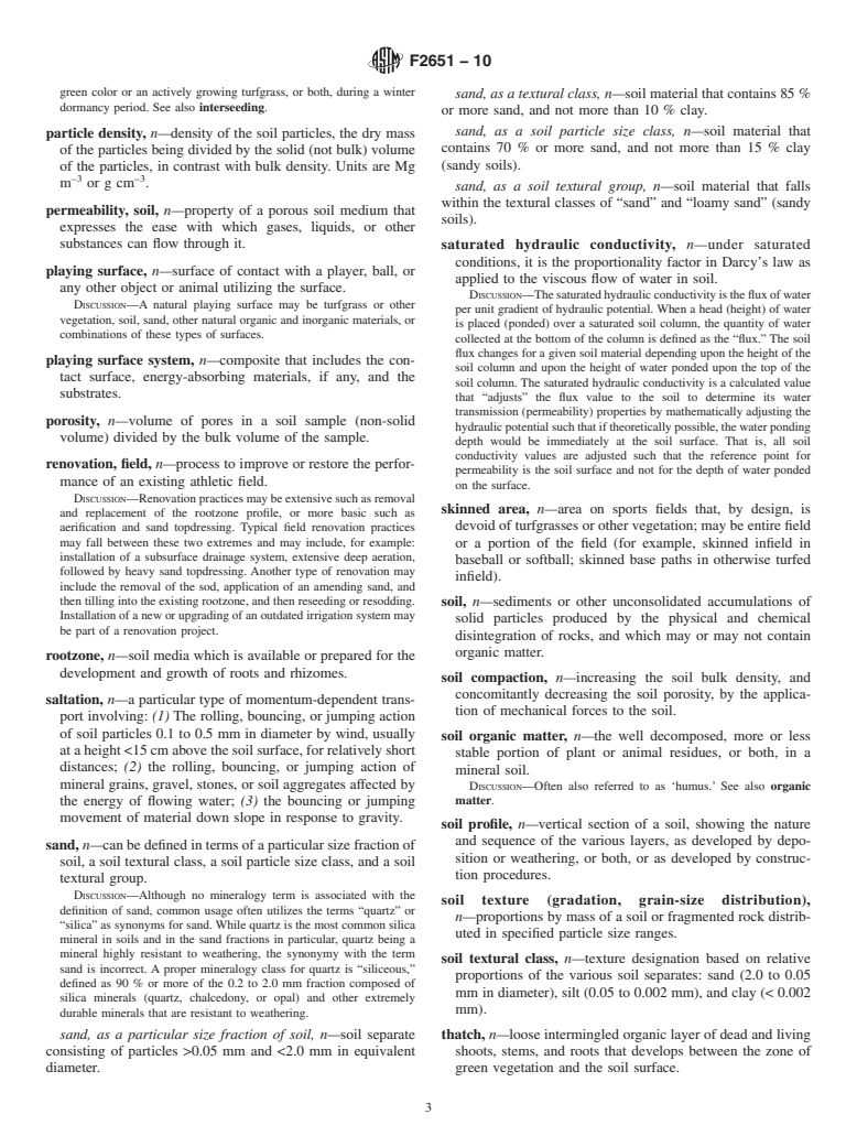 ASTM F2651-10 - Standard Terminology Relating to Soil and Turfgrass Characteristics of Natural Playing Surfaces