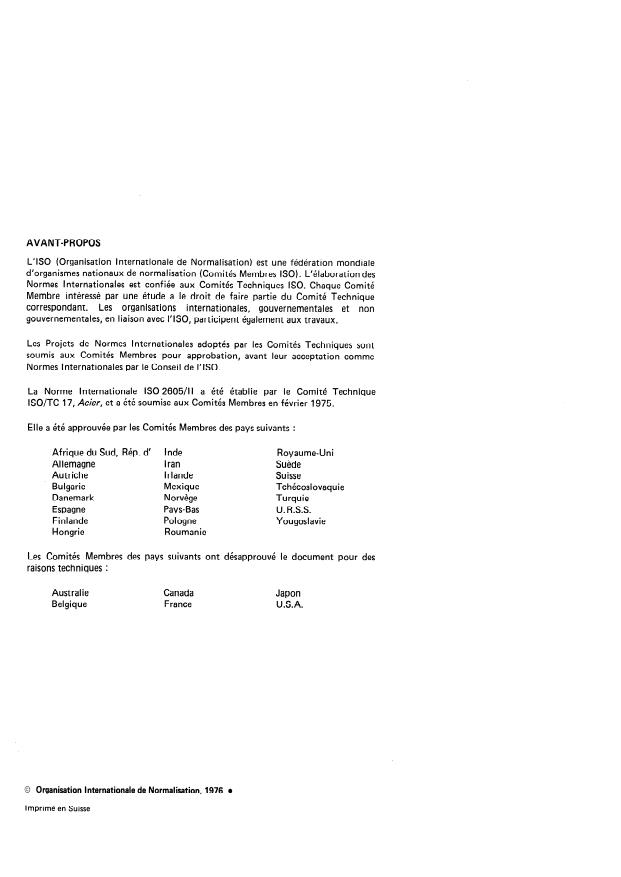 ISO 2605-2:1976 ISO 2605-2:1976 - Produits en acier pour récipients a pression Dérivation et vérification des valeurs a température élevée - Page 2 preview