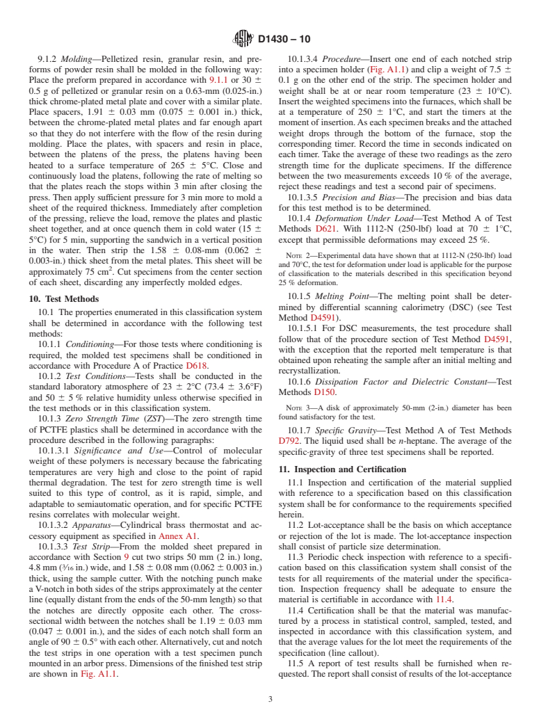 ASTM D1430-10 - Standard Classification System for  Polychlorotrifluoroethylene (PCTFE) Plastics